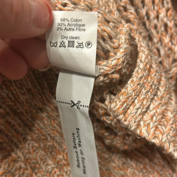 Madewell Marled Plaza Pullover Sweater, Sz XS, Marled Coral, Cotton Top - Picture 10 of 10